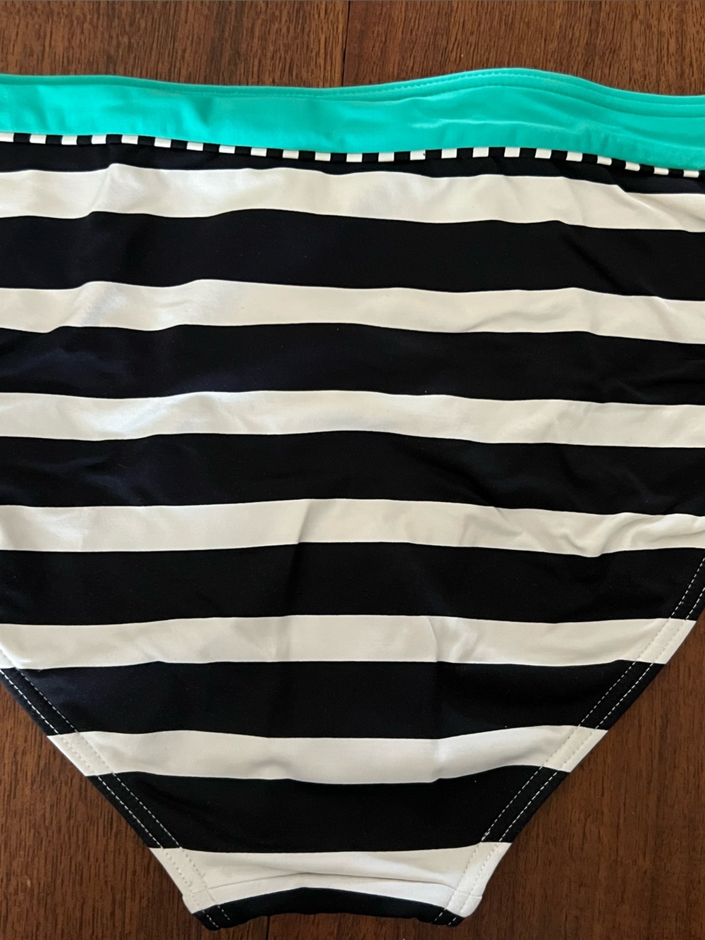 Venus Black & White Stripe Bikini with Teal Trim, Lascana style - Picture 4 of 6